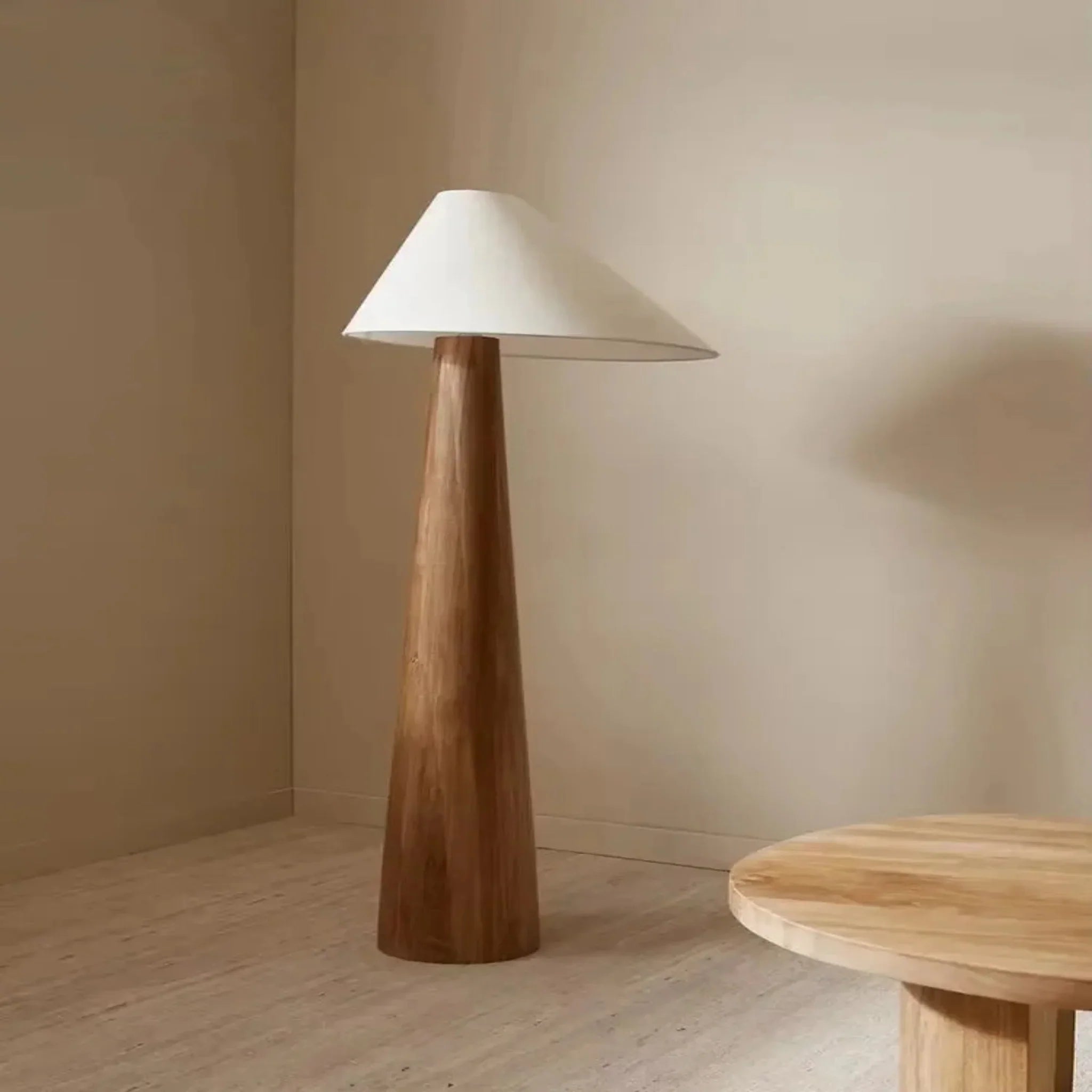 Solid Wood Wabi-Sabi Floor Lamp Zen Nordic Design, Lamps, Stille Japanese
