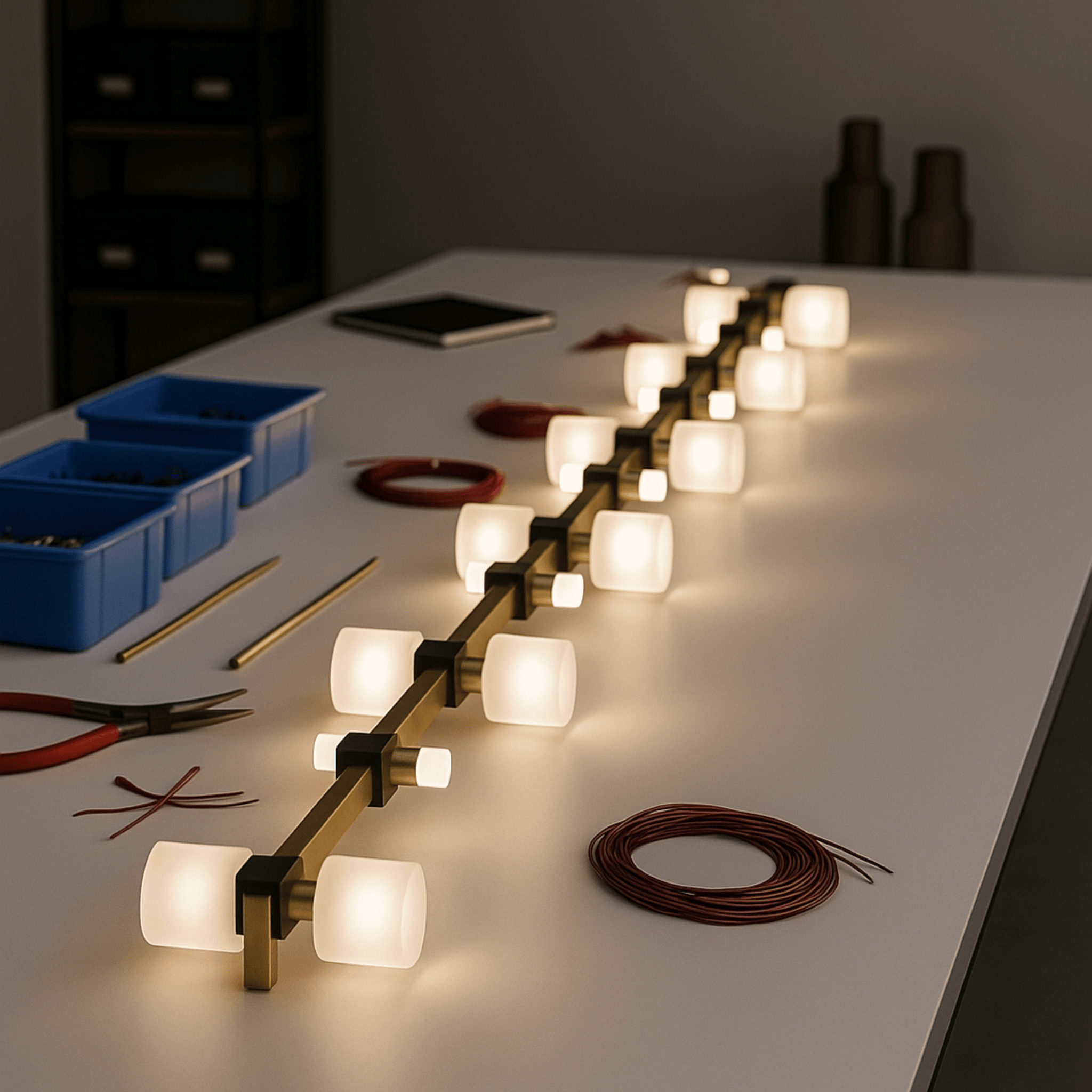 Stralvik Long Pendant Light Modern LED Gold, Ceiling Fixtures, Linear
