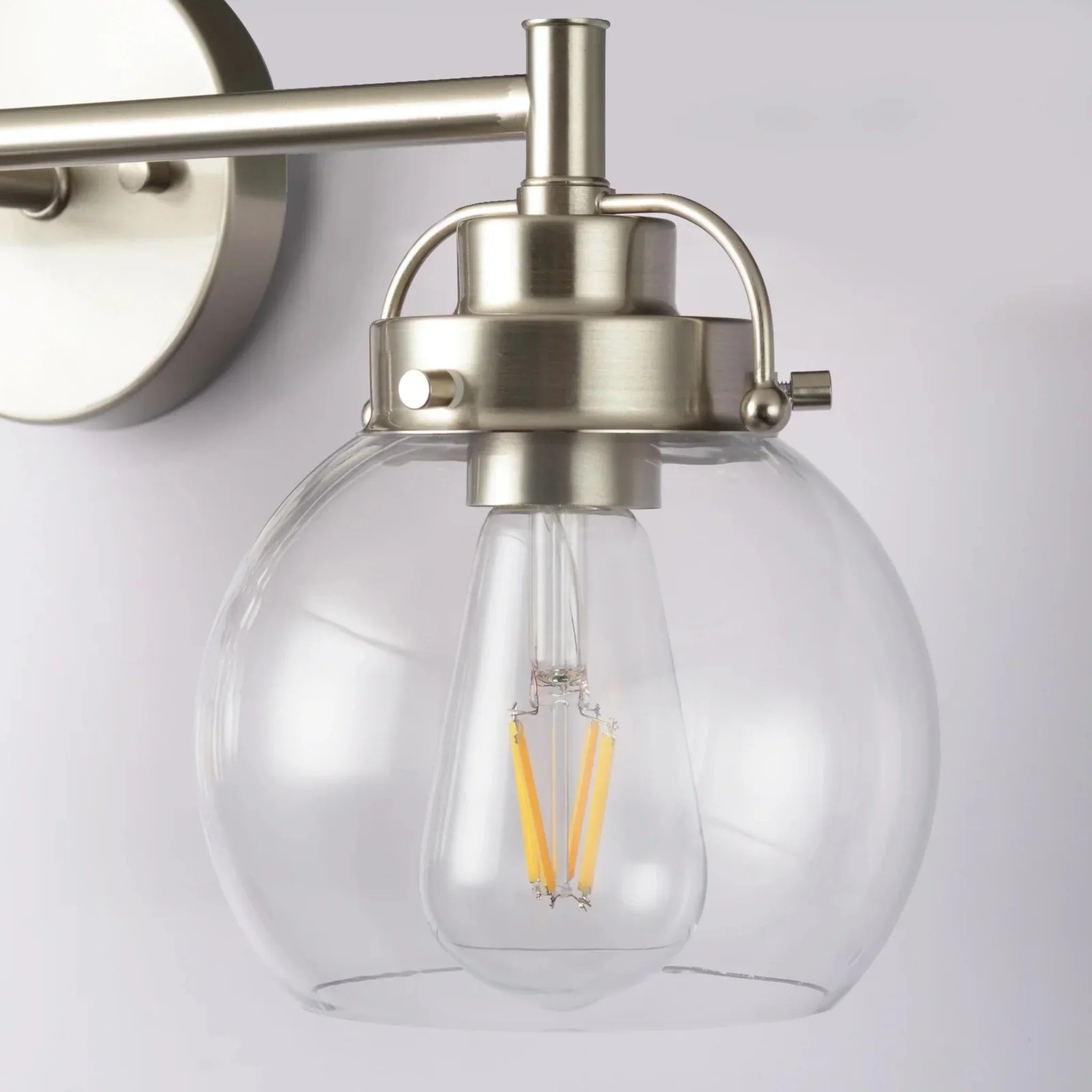 Trekule 3-Light Glass Globe Vanity Wall Light Gold, Brushed Nickel, Fixtures