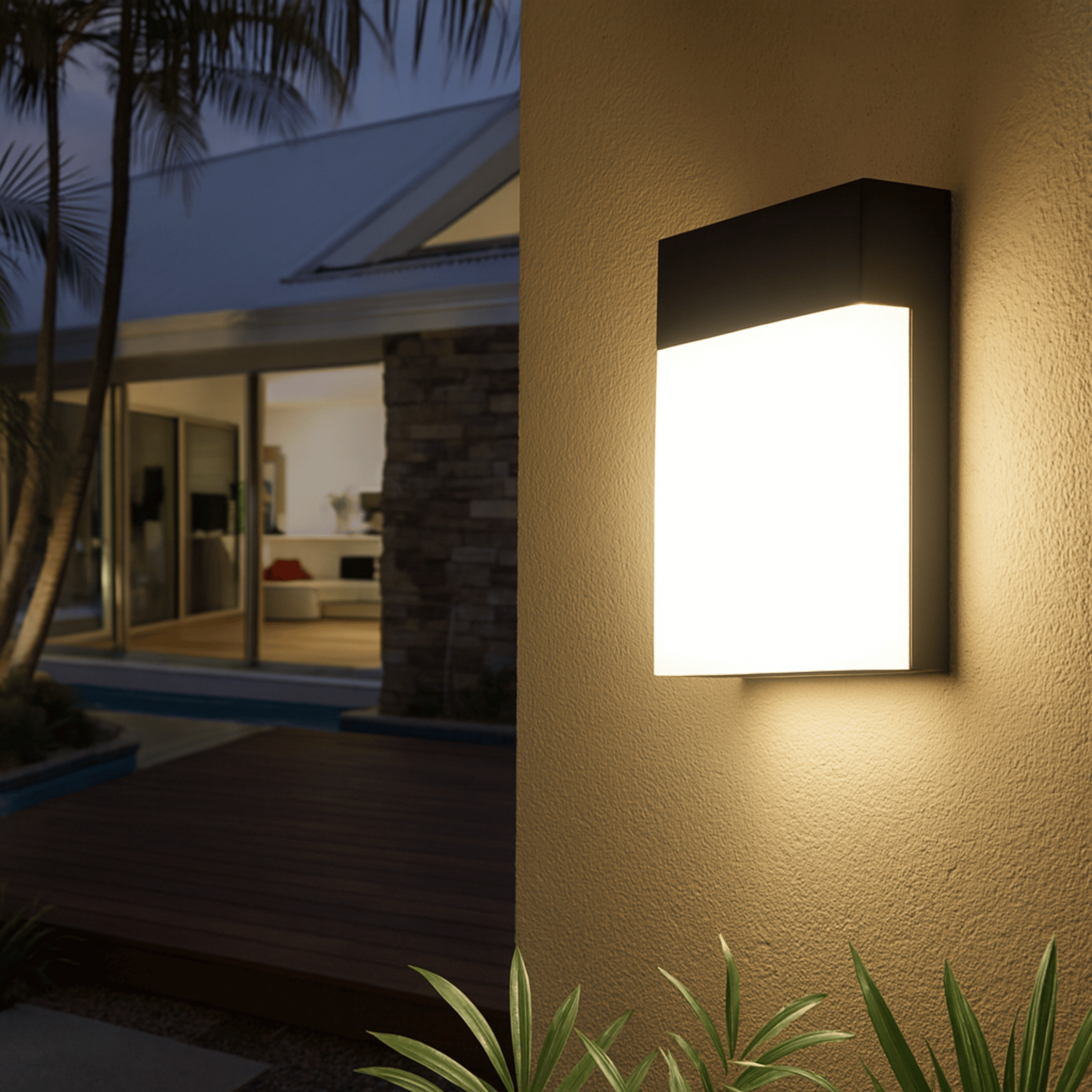 Vaktre LED Outdoor Wall Light with Motion Sensor, No / Warm White, Landscape Pathway Lighting, Waterproof Square