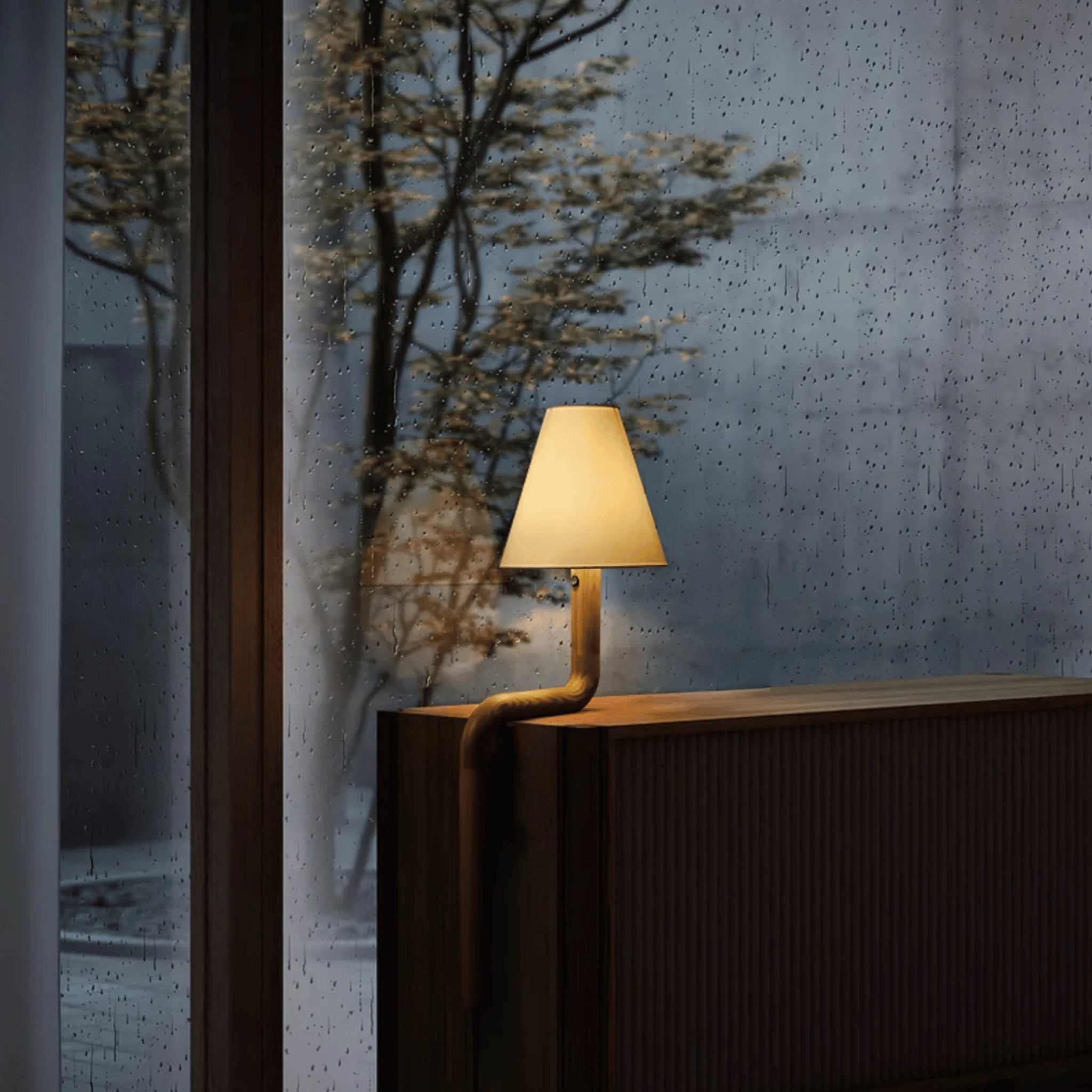 Varma Artisan Solid Wood Table Lamp Warm LED Light, Lamps, Nordic
