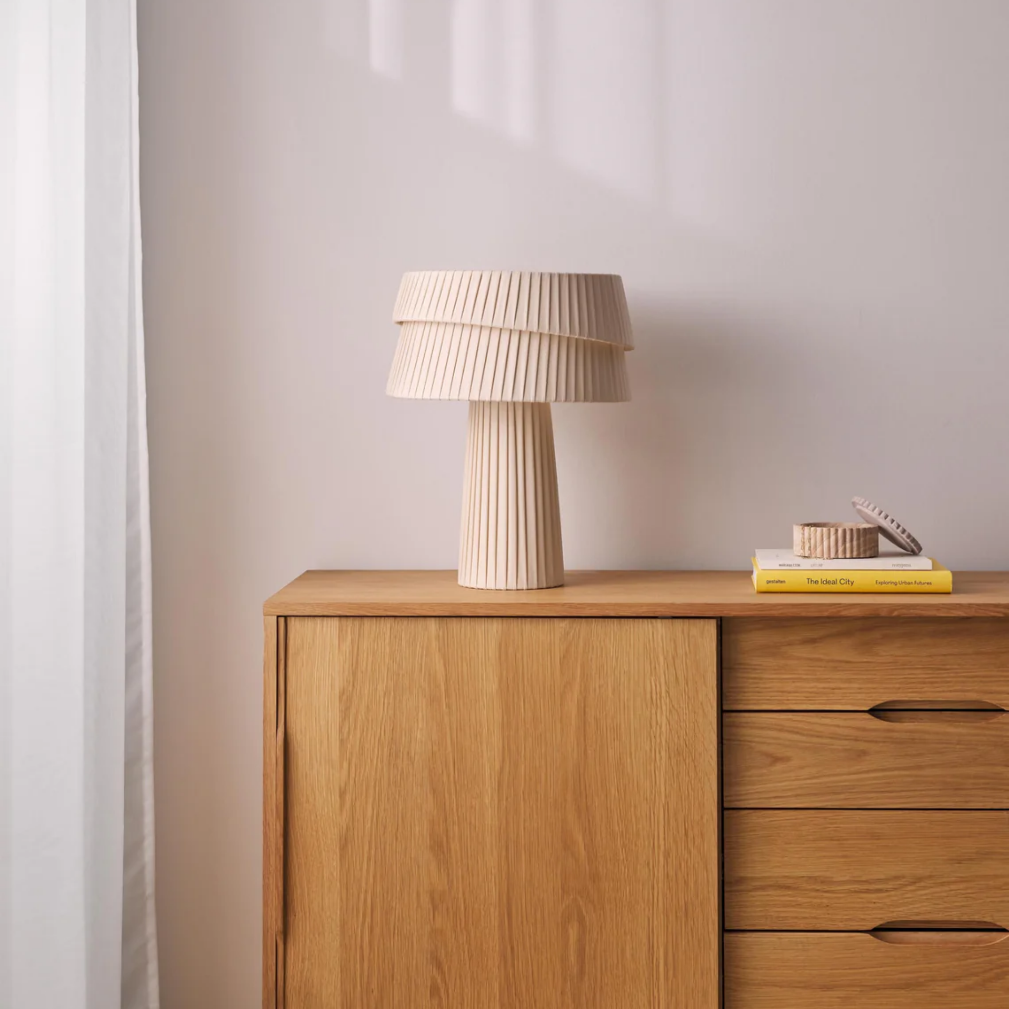Knitted Linen Table Lamp Warm Nordic Ambient Glow, Lamps, Vevla Textured