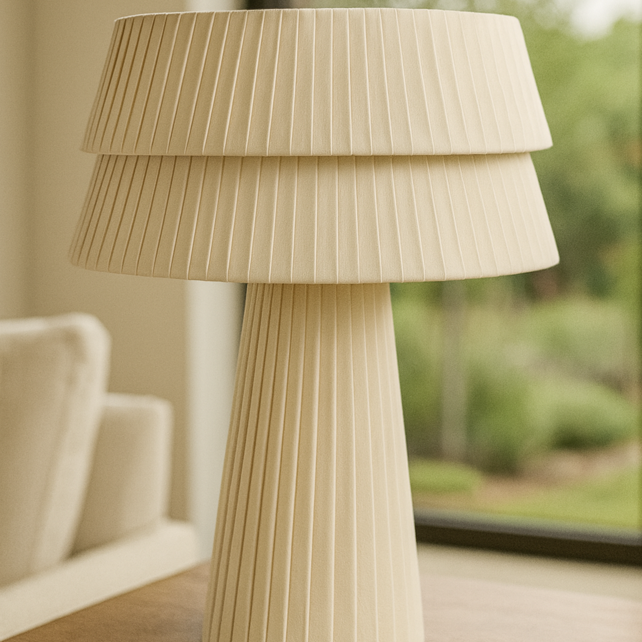 Knitted Linen Table Lamp Warm Nordic Ambient Glow, Lamps, Vevla Textured