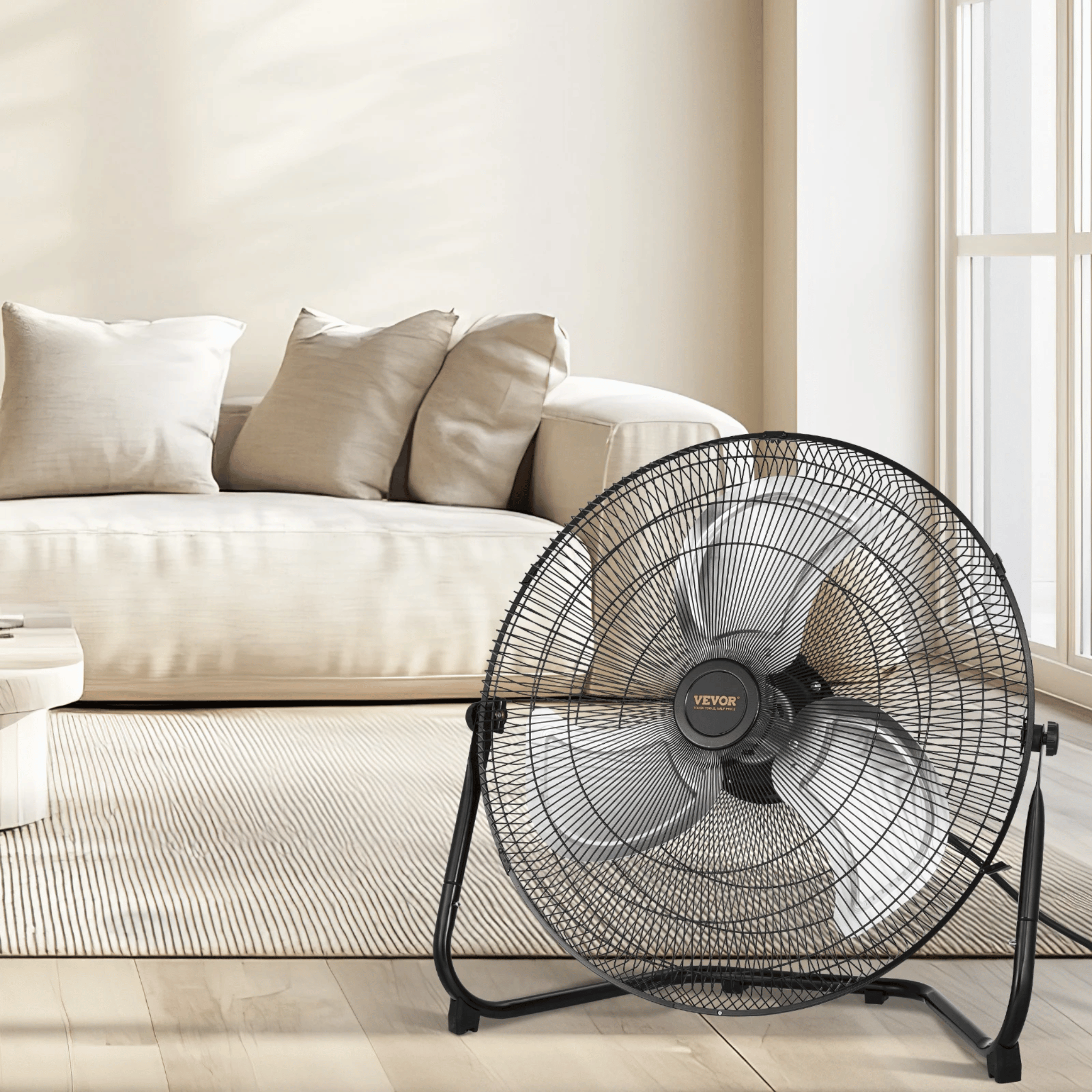 20 Inch Industrial Floor Fan for Garage Workshops, Ceiling Fans, Vindur High-Velocity