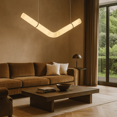 Translation missing: de.Bogen Marble Arc Pendant Light Dimmable LED Skonne, Medium / Warm light, Ceiling Fixtures, Hand-Carved