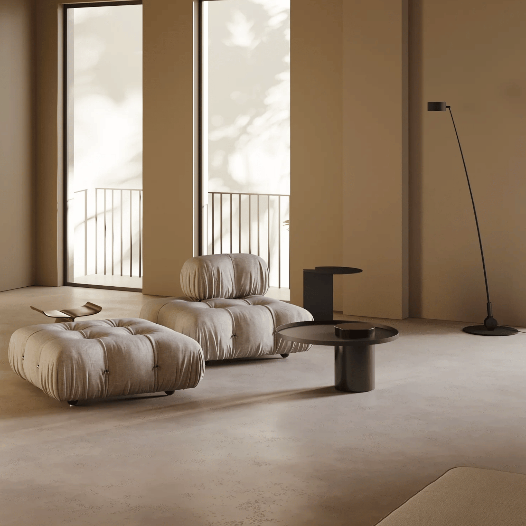 Bøyve Minimalist Arc Floor Lamp with Tricolor LED, 79’’, Lamps, Matte Black