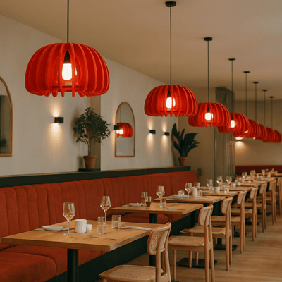 Translation missing: de.Modern Acoustic Felt Pendant Light — Dampa Skonne, Red, Ceiling Fixtures