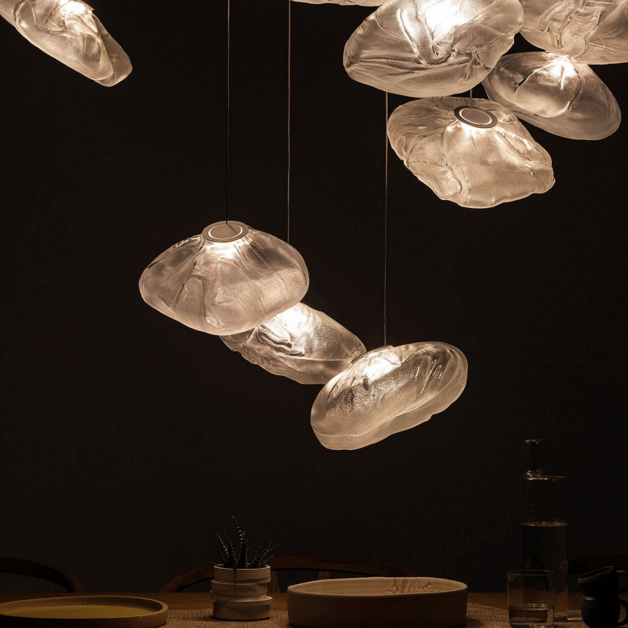 Nordic Cloud Glass Pendant Light for Modern Homes, Ceiling Fixtures, Driva Sculptural