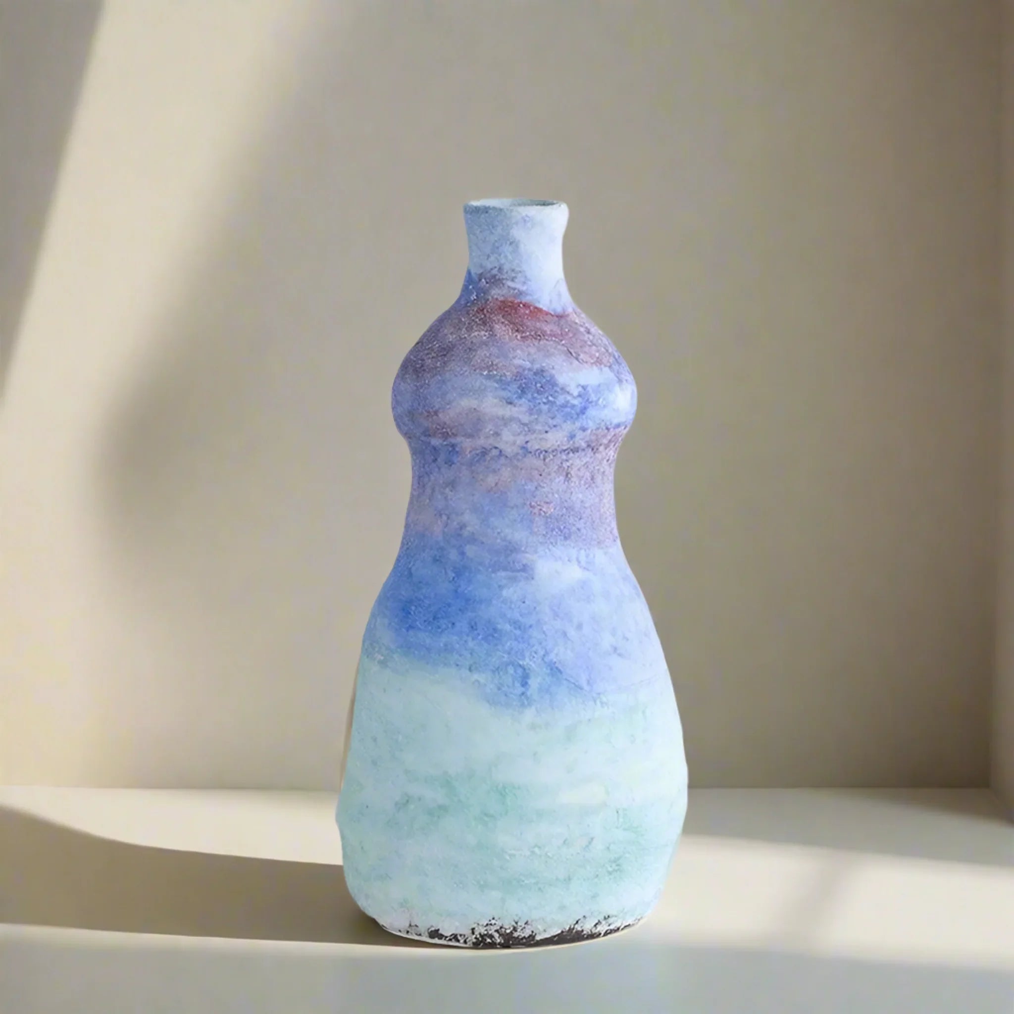 Dyvna Blue Gradient Ceramic Vase for Modern Decor, Sapphire, Vases, Home