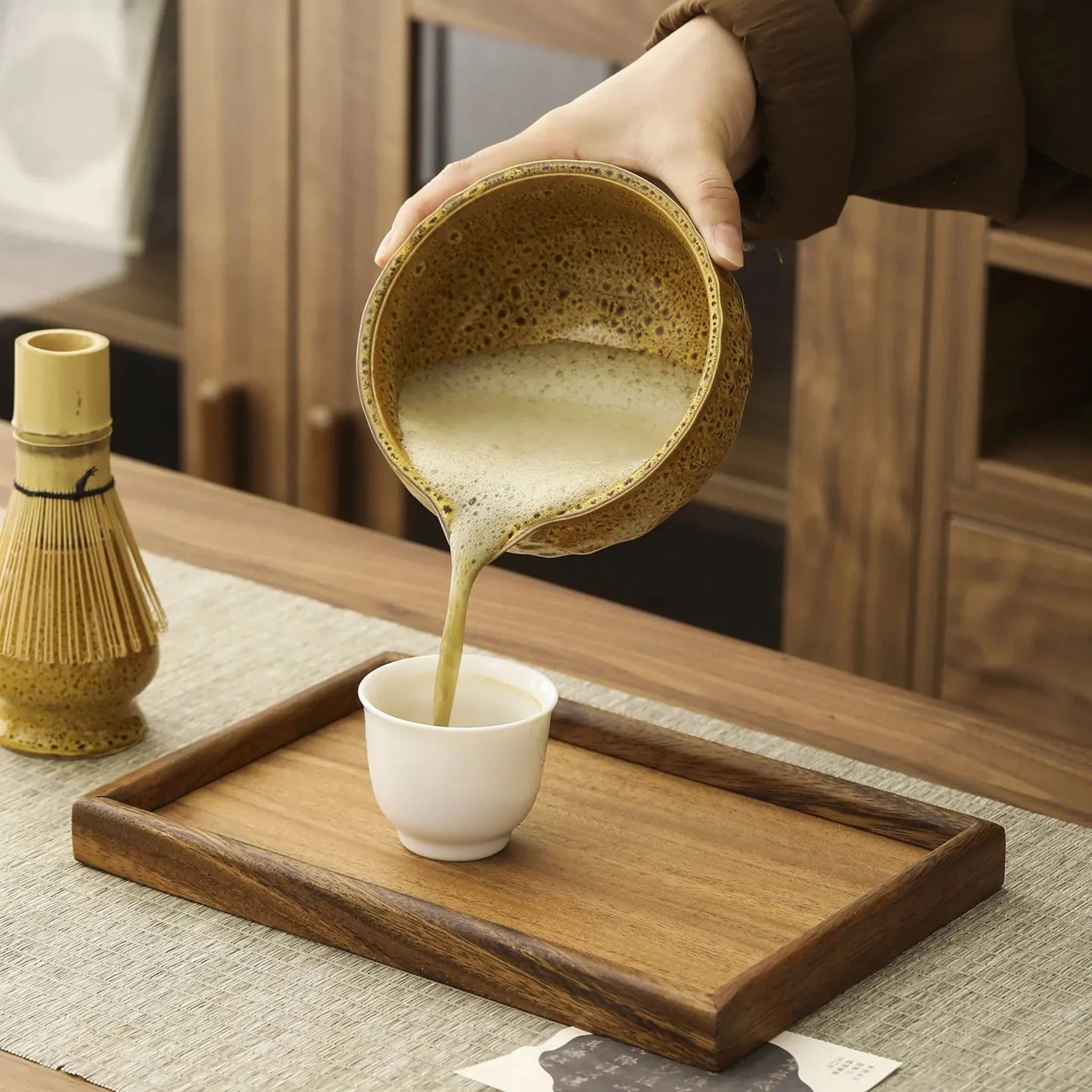 Elda Matcha Ceremony Set – 5-Piece Ceramic & Bamboo, Drinkware Sets, Japanese Bowl