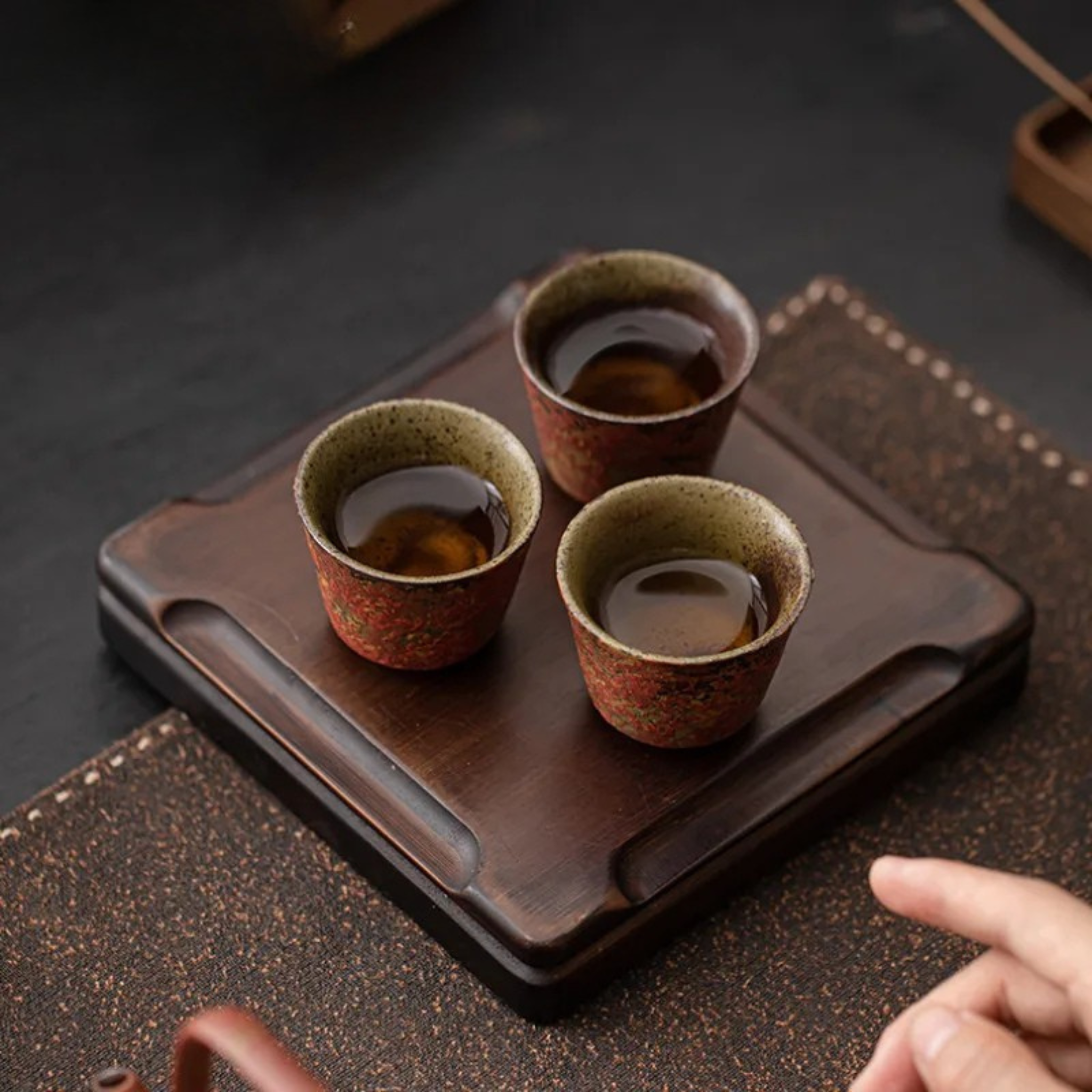 Elda Jianzhan Ceramic Teacup Set Kiln-Change 6pc, Drinkware Sets