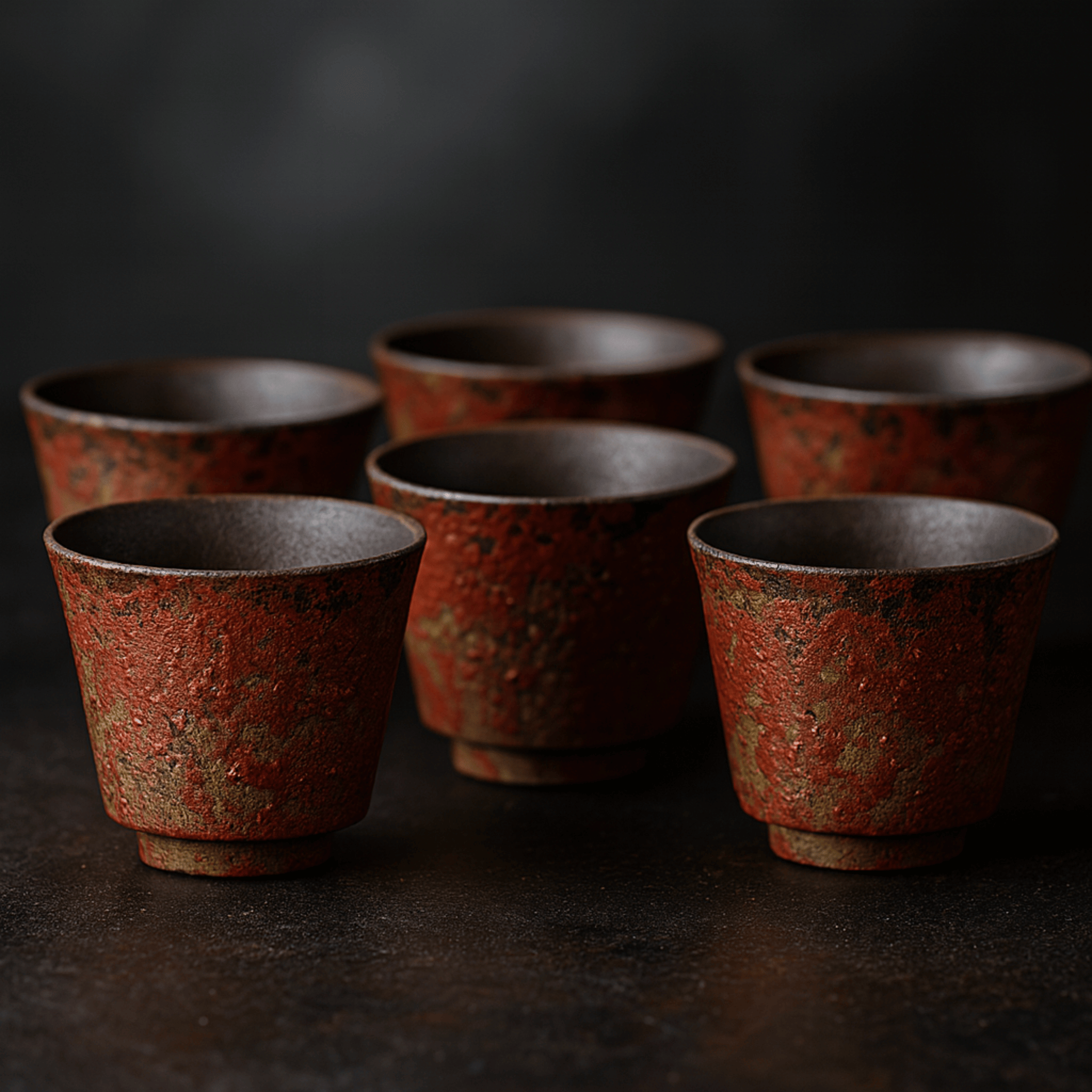 Elda Jianzhan Ceramic Teacup Set Kiln-Change 6pc, Drinkware Sets