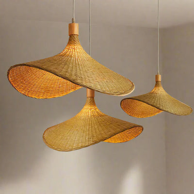 Translation missing: de.Fletta Bamboo Pendant Light Warm Ambient Glow, Ceiling Fixtures, Hand-Woven