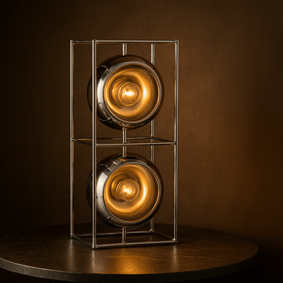 Translation missing: de.Bauhaus Geometric LED Table Lamp with Dual Spheres, Silver, Lamps, Forma Design Style