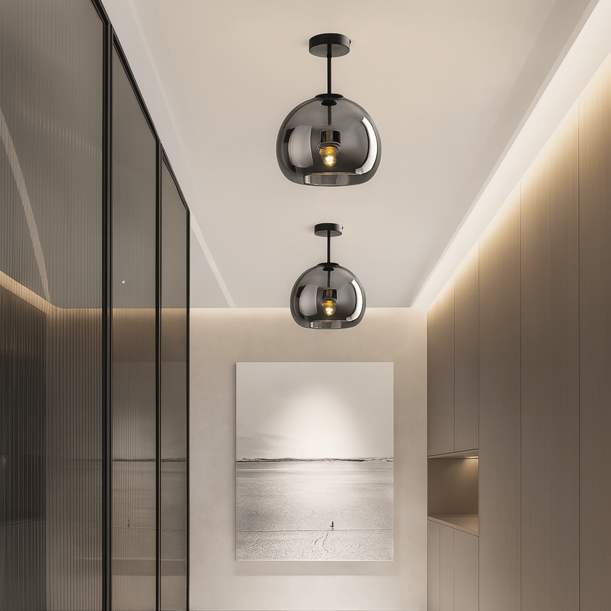 Glasa Nordic Minimalist Glass Stone Ceiling Light, Fixtures, Warm Glow