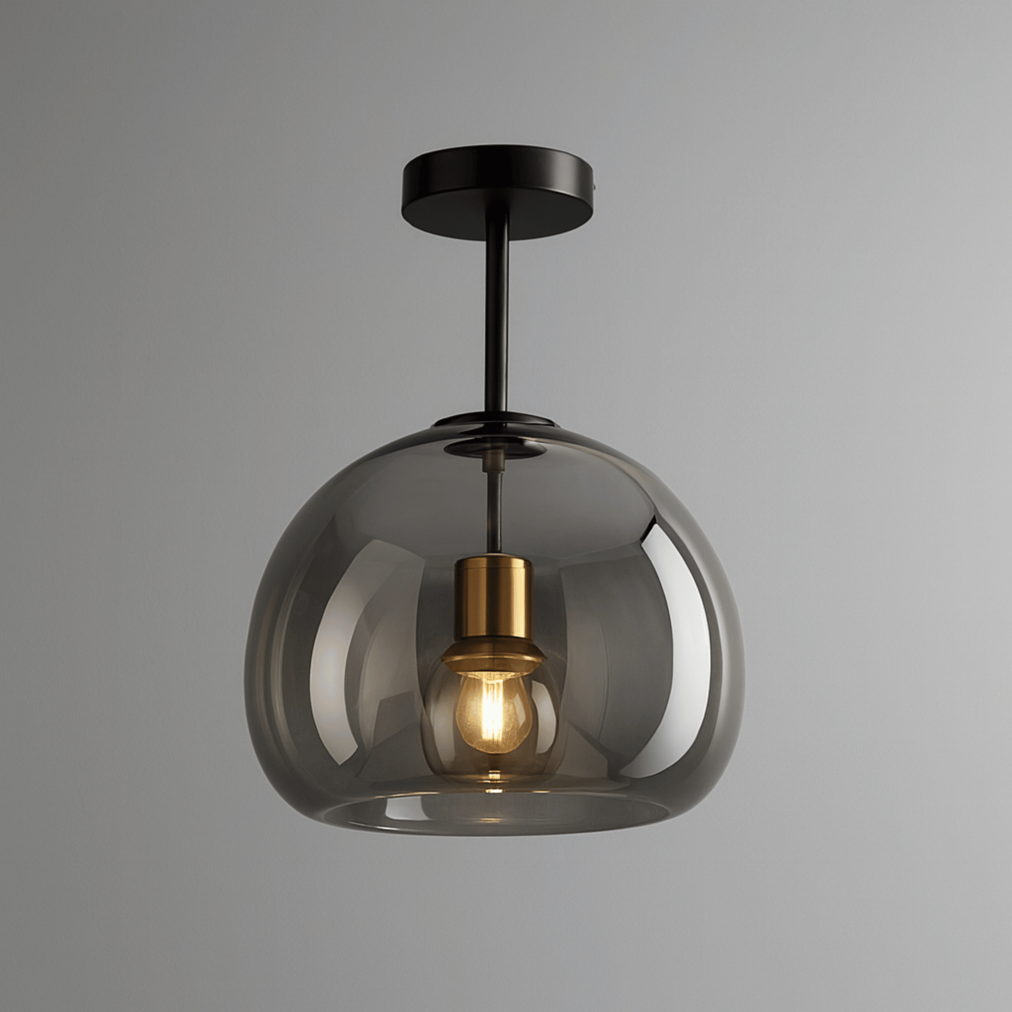 Glasa Nordic Minimalist Glass Stone Ceiling Light, Gray, Fixtures, Warm Glow
