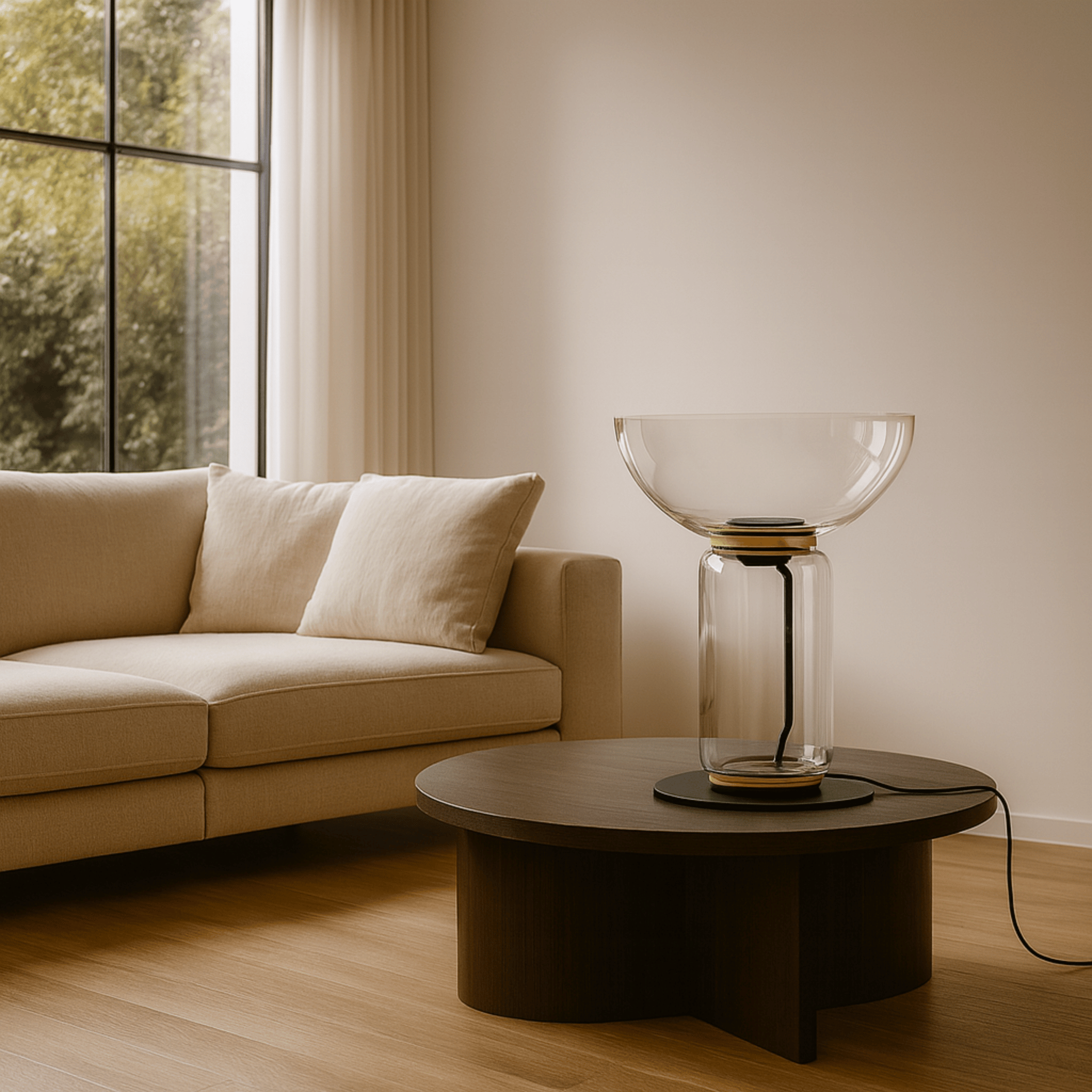 Glaseld Sculptural Glass Floor Lamp for Living Room, Lamps, Hand-Blown