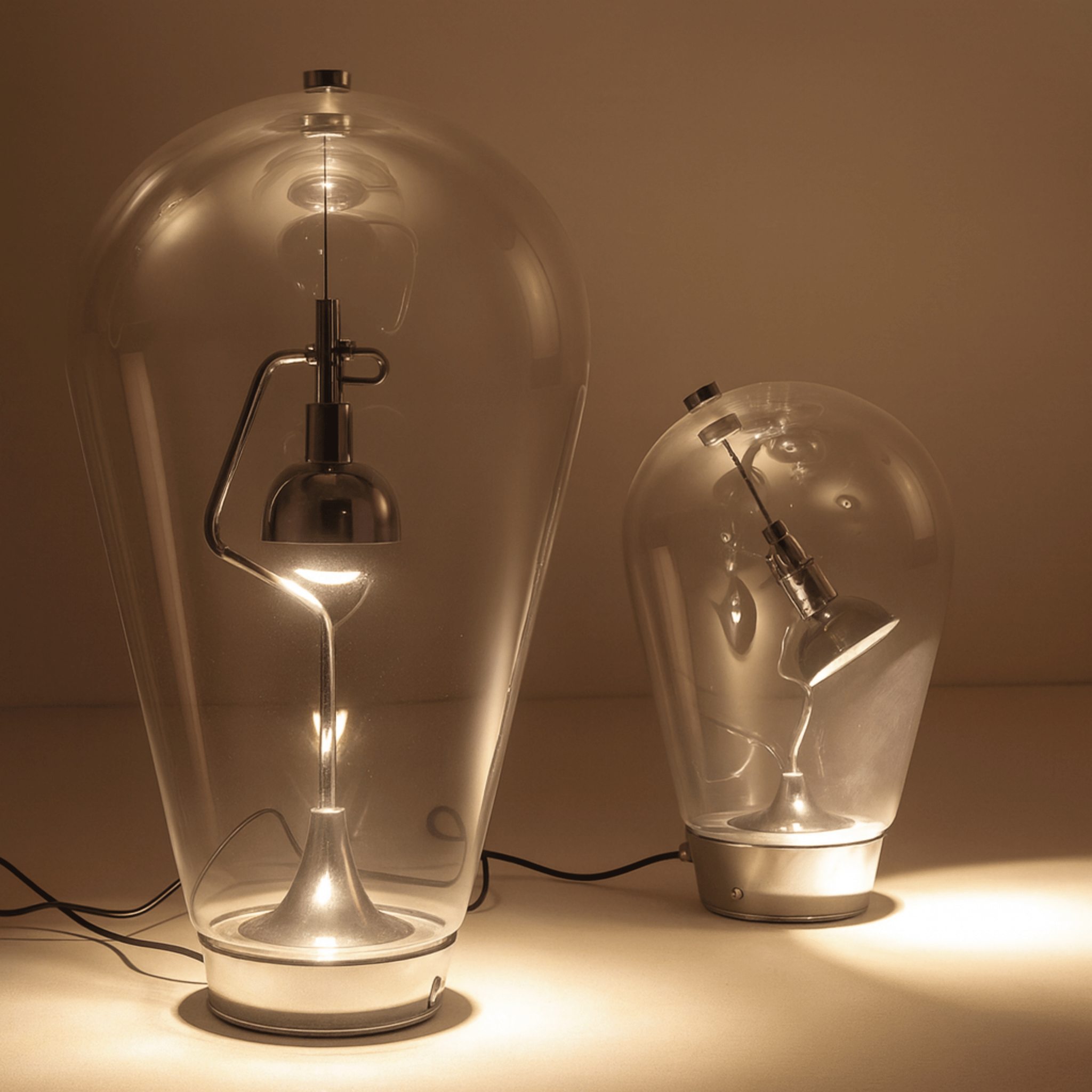Vintage Glass Globe Table Lamp Warm 3000K LED, Lamps, Glasia 2 Sizes