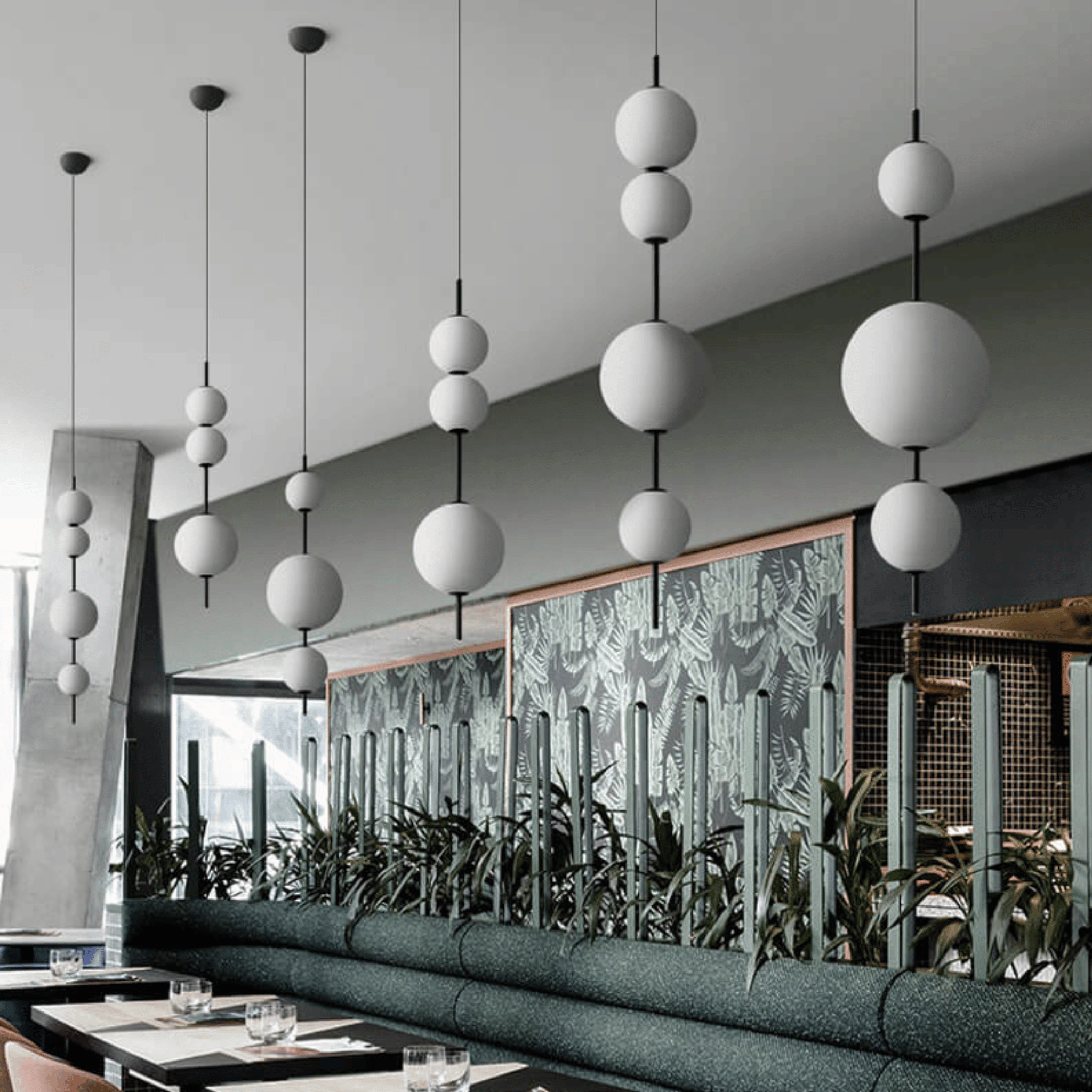 White Glass Ball Pendant Light — Nordic LED Design, Ceiling Fixtures, Gloda Modern