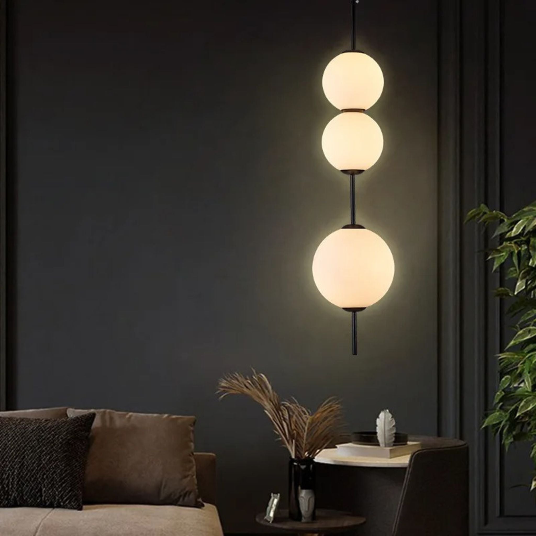 White Glass Ball Pendant Light — Nordic LED Design, Ceiling Fixtures, Gloda Modern