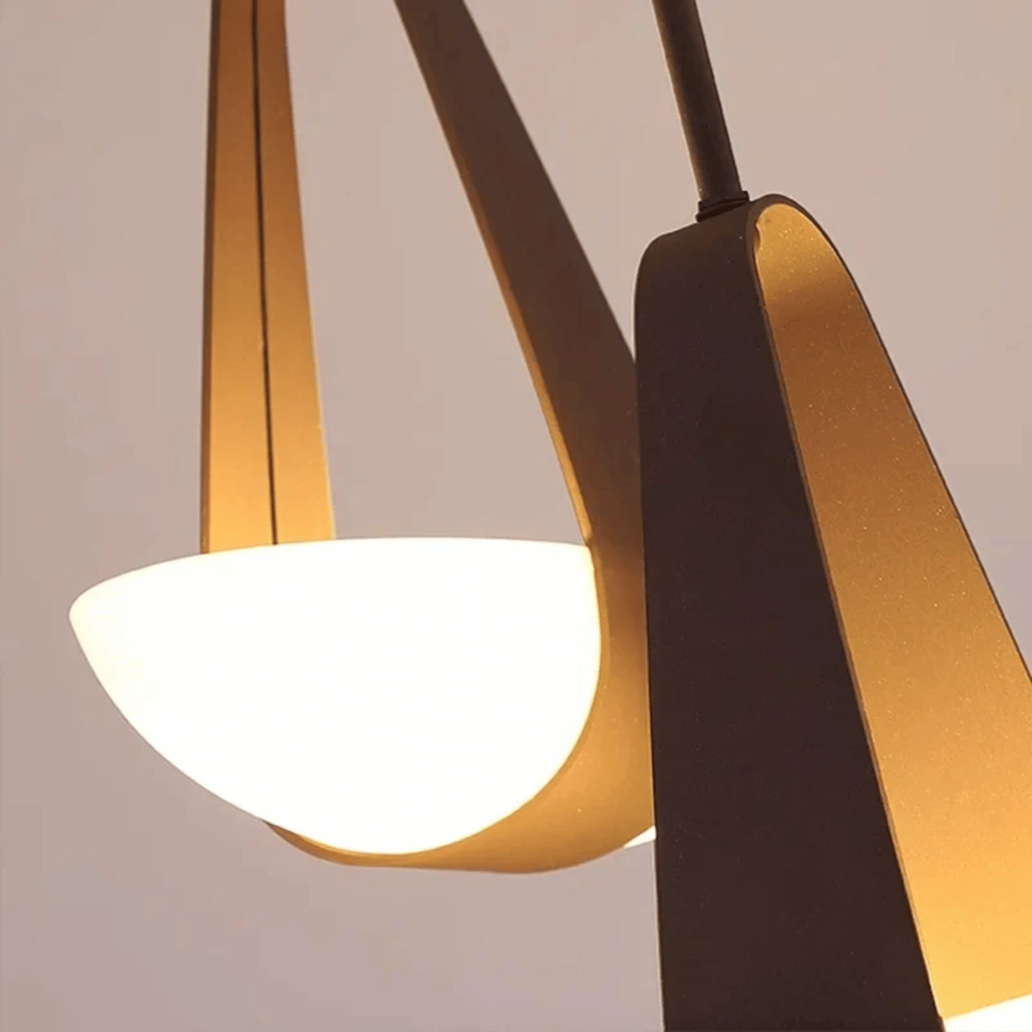 Nordic Glass Pendant Light for Bedroom and Dining, Ceiling Fixtures, Gloda in Leather