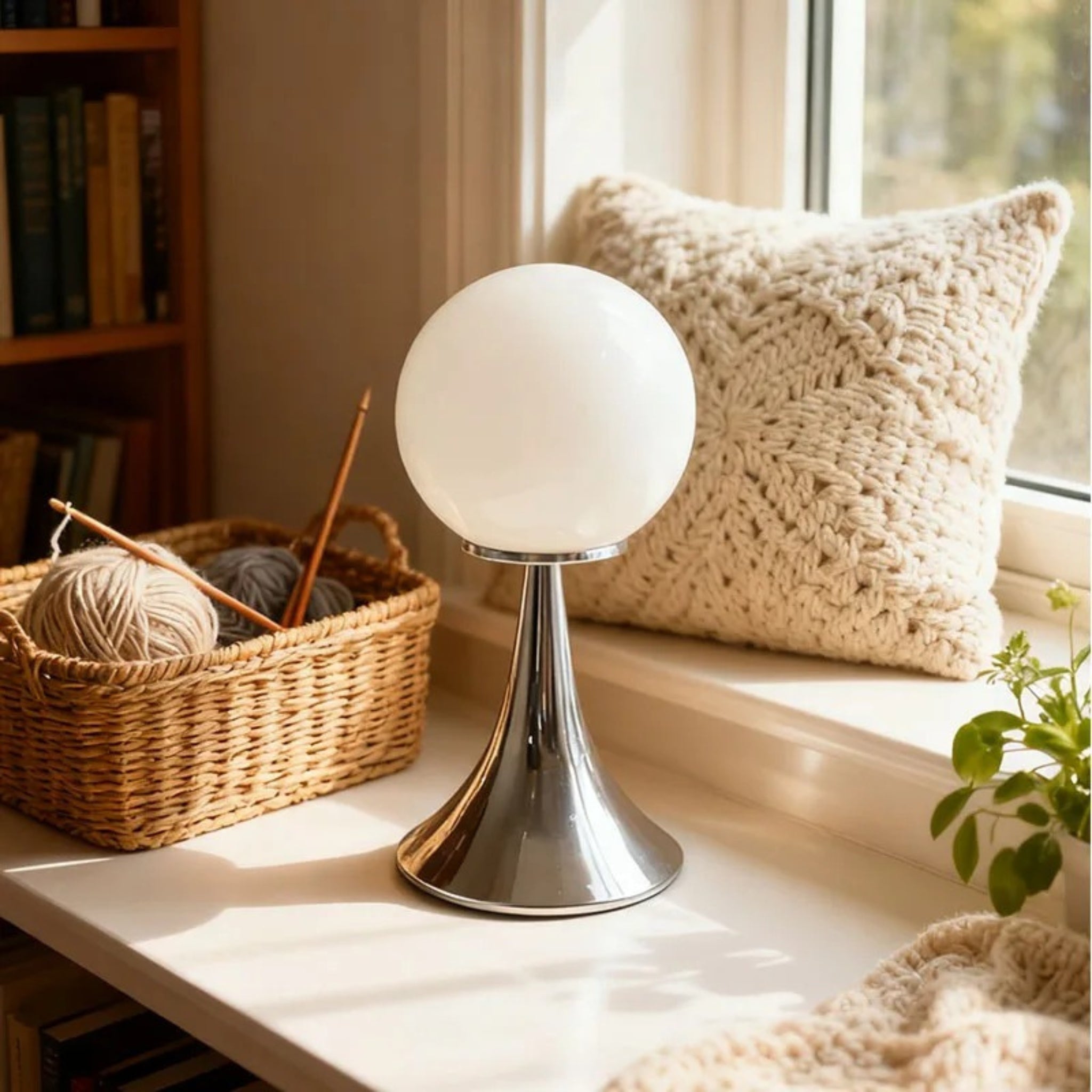 Gloda Dimmable Glass Globe Table Lamp for Bedroom, Lamps, Spherical Nordic