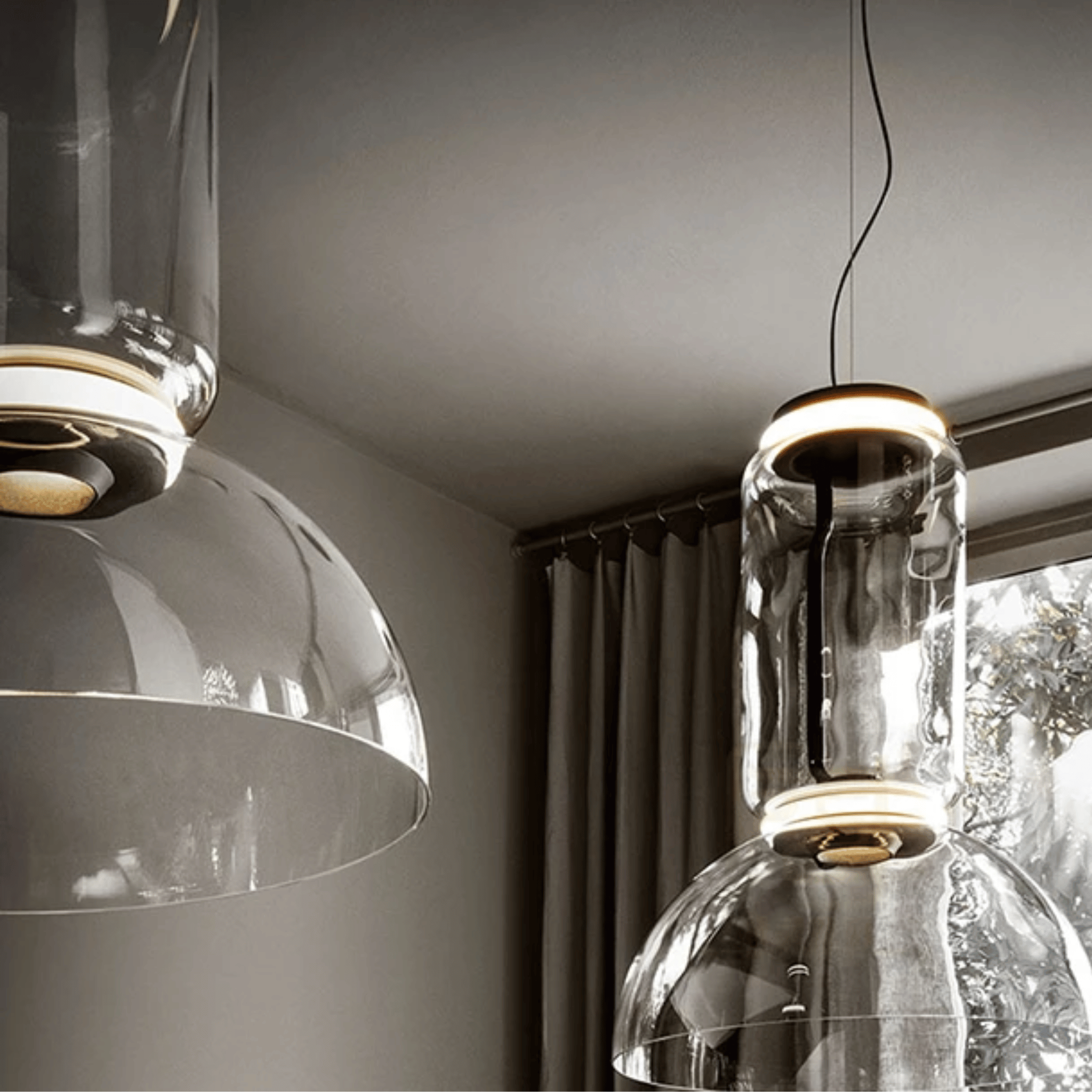 Nordic Hand-Blown Glass Dome Pendant Light 25W LED, Ceiling Fixtures, Glødform