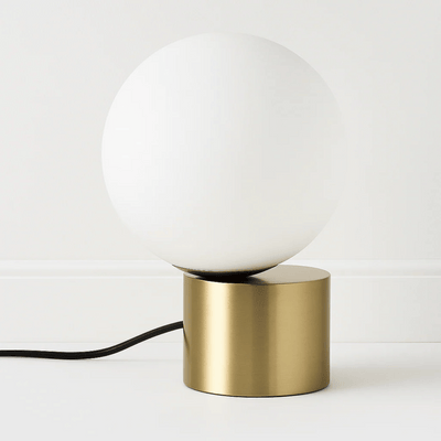 Translation missing: de.Glodra Brass Frosted Glass Ball Table Lamp — Nordic, Lamps