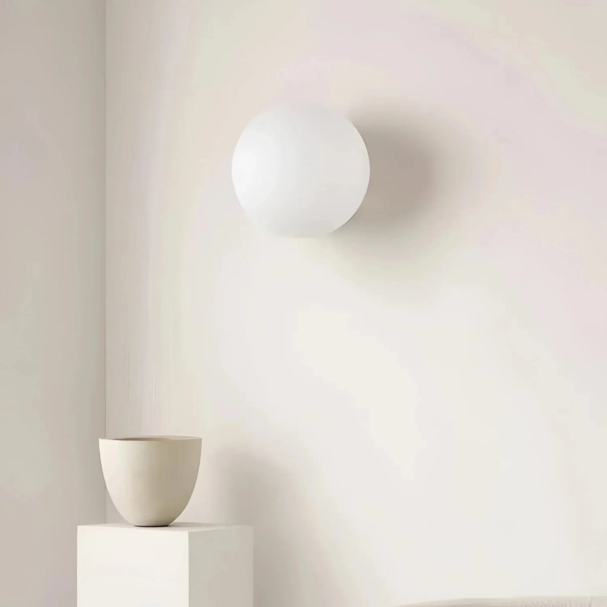 Glodra Scandinavian Glass Globe Wall Sconce Skonne, Frosted 12cm / Warm Light, Fixtures, Nordic