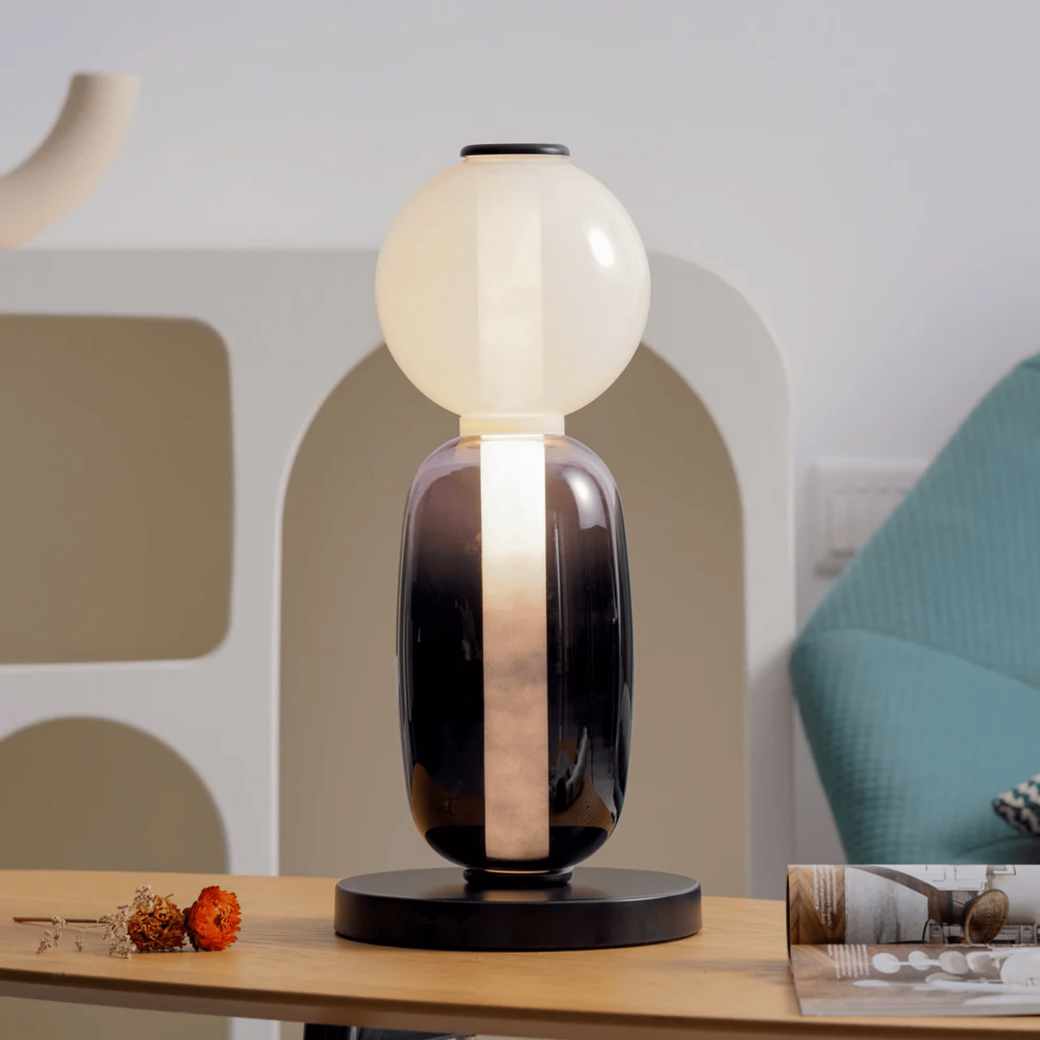 Glødra Multi-Head Stained Glass LED Lamp for Home, Floor Lamps, Table