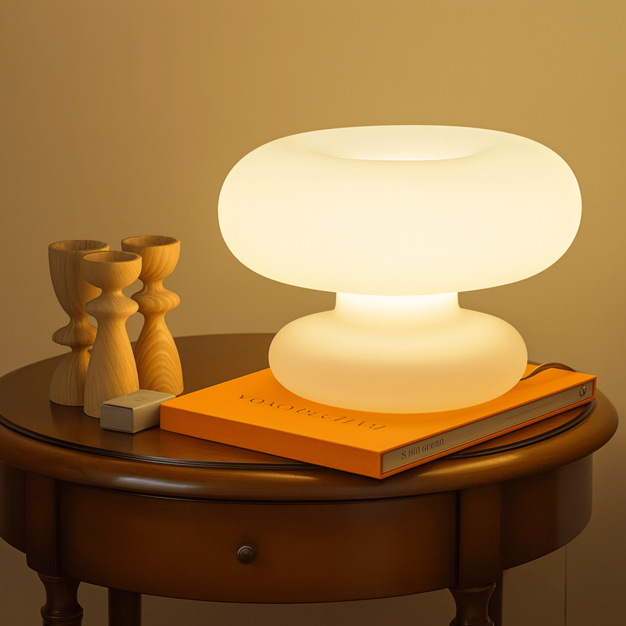 Glodring Donut Glass Table Lamp – Nordic Style, Lamps, White Frosted