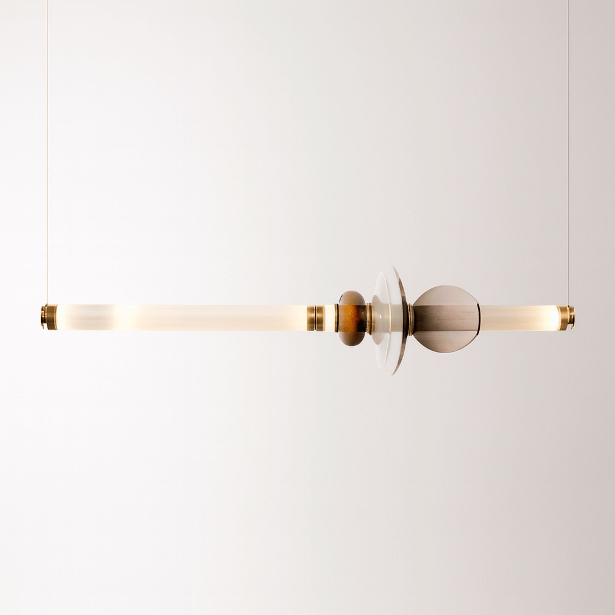 Nordic Glass Bar Chandelier — Warm LED Dining Light, 47.2’’, Ceiling Fixtures, Glodstav for Room