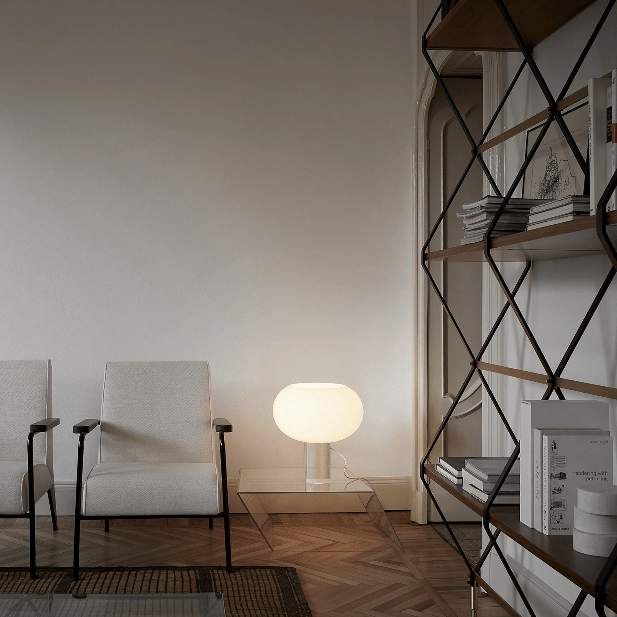 Scandinavian Frosted Glass Globe Table Lamp Decor, Lamps, Glodvei Large