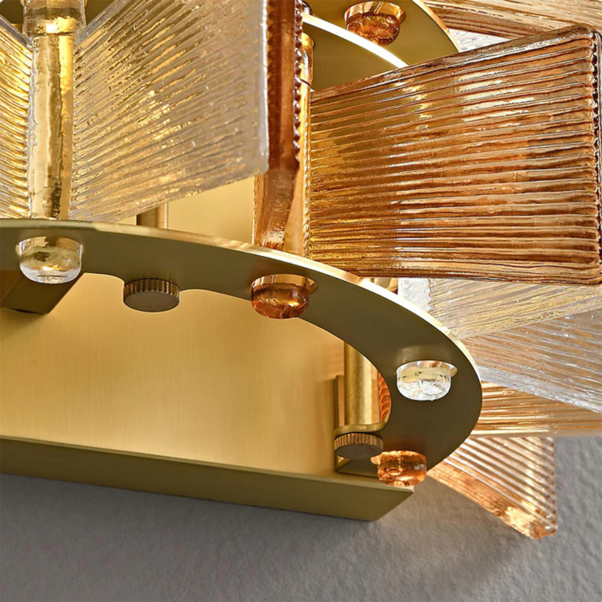 Art Deco Amber Glass Sconce — Nordic Design Skonne, Wall Light Fixtures, Glödra Stained