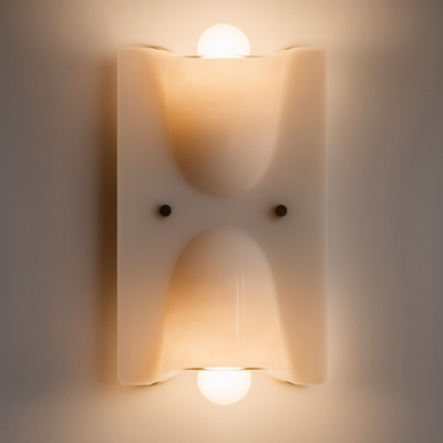Translation missing: de.Modern Resin Wall Sconce Up Down LED Light Skonne, Beige, Fixtures, Glödra Sculptural Dual Beam