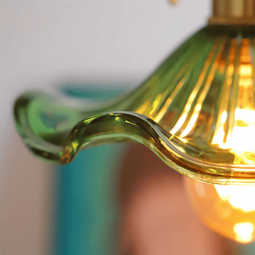 Glora Nordic Glass Pendant Light in Copper Finish, Ceiling Fixtures,