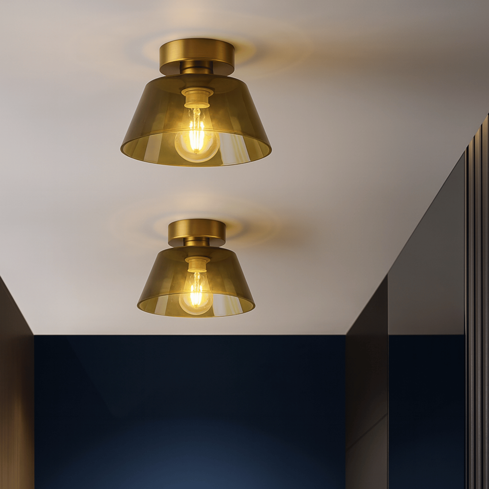 Modern Green Glass Ceiling Light for Bedrooms, Fixtures, Grönlys Living Room