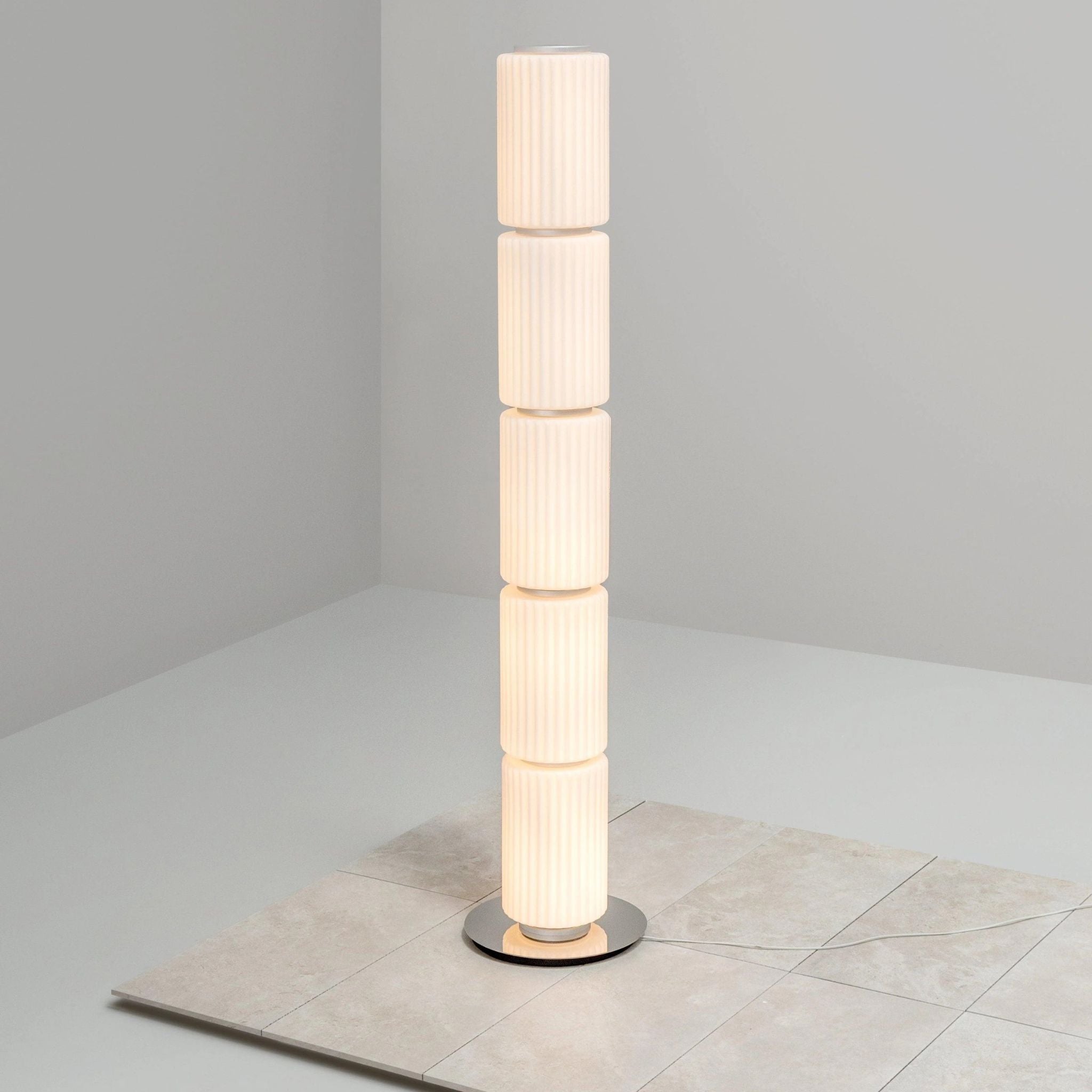 Milk White Gourd Glass Floor Lamp Nordic LED Design, Large / Warm Light 3000k, Lamps, Gryta Ambient