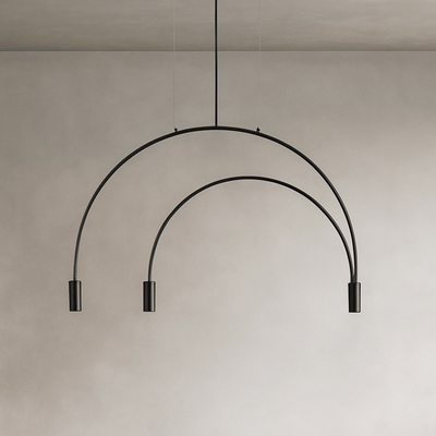 Translation missing: de.Halvbue Black Semi-Circle Triple Pendant for Dining, Ceiling Light Fixtures