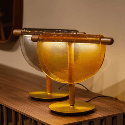Translation missing: de.Halvglo Half Moon Amber Glass Table Lamp by Skonne, Lamps, Nordic