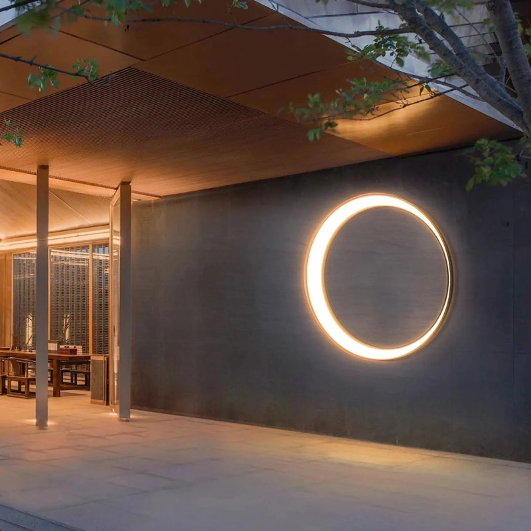Halvmane Waterproof Round LED Outdoor Wall Light, Landscape Pathway Lighting, Stainless