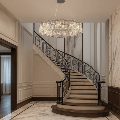 Translation missing: de.Halvring K9 Crystal Halo Chandelier for Dining Room, Large / Warm Light 3000K, Ceiling Fixtures, LED