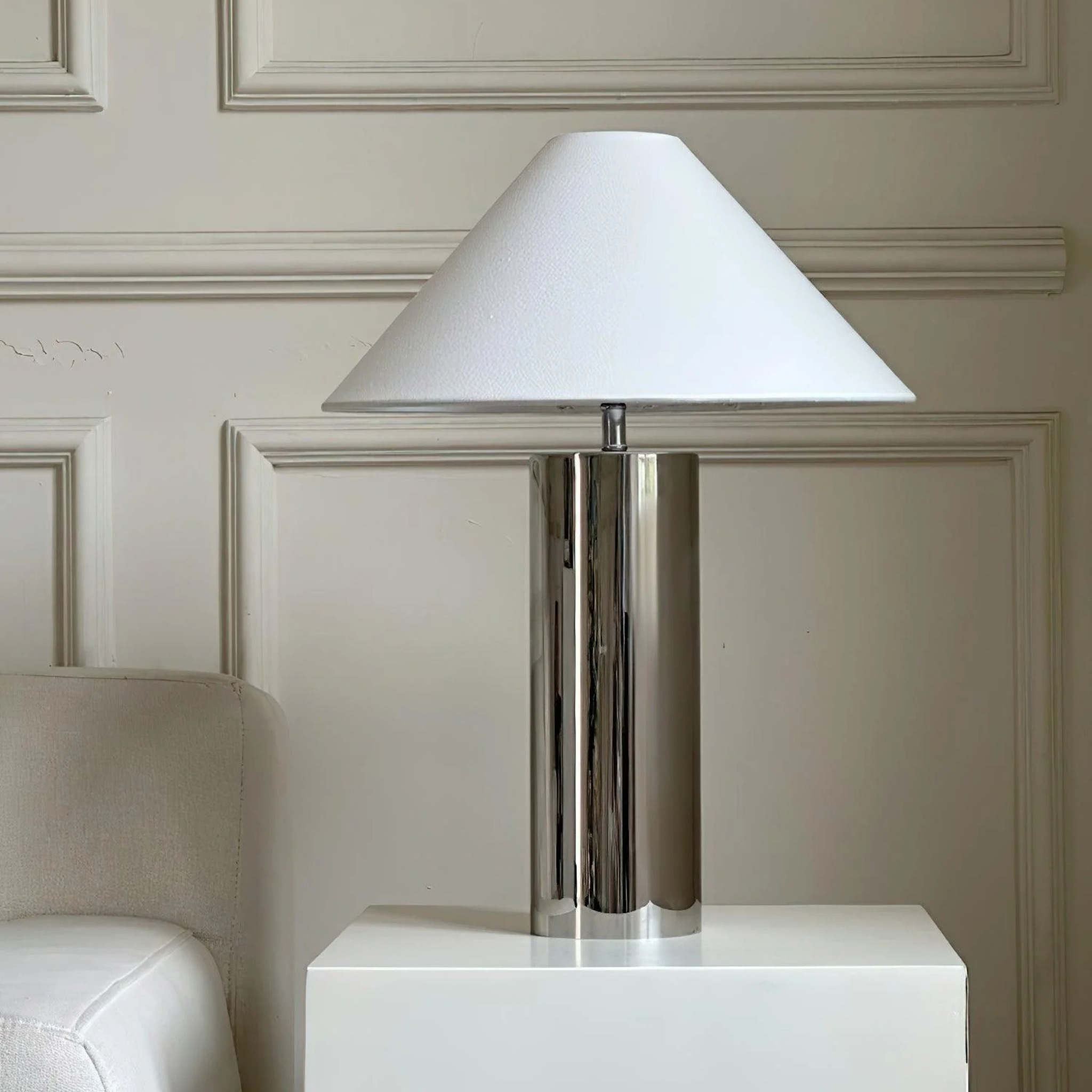Modern Stainless Steel Table Lamp Sculptural Design, Lamps, Hattvik