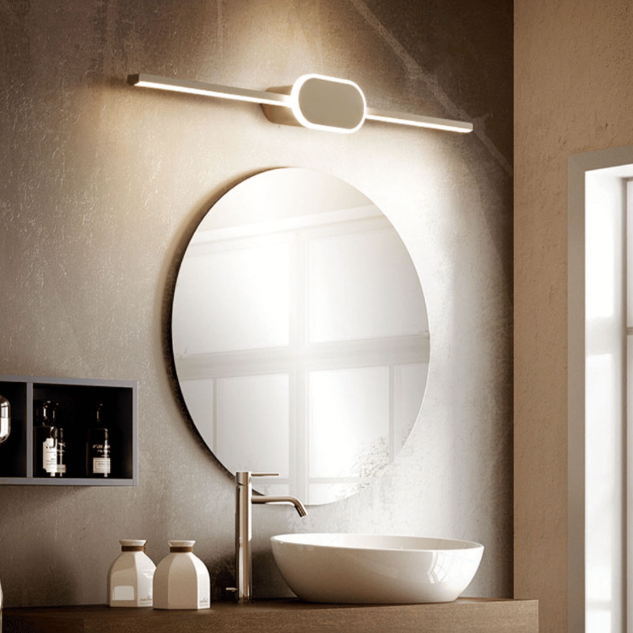 White Minimalist LED Wall Sconce Scandinavian Style, 15.7’’, Light Fixtures, Hvita Modern