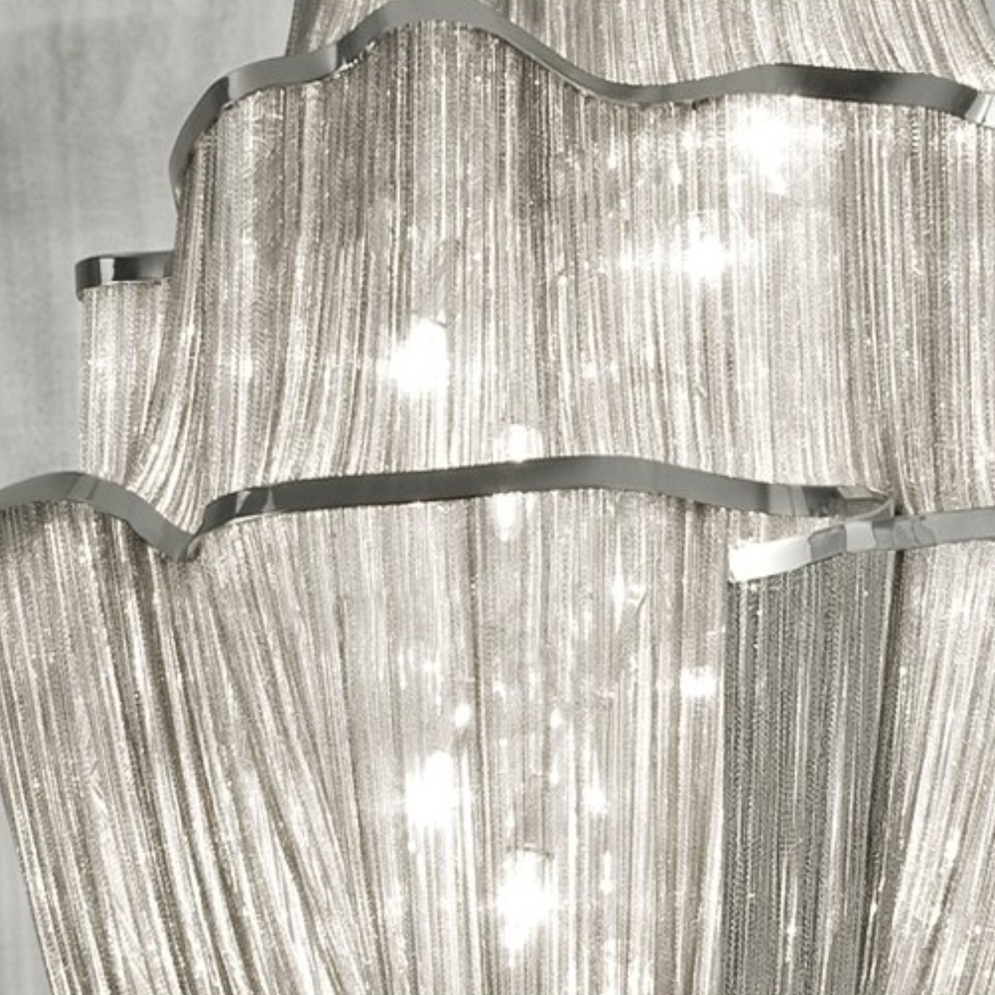 Kjedel Retro Tiered Chain Chandelier Silver Skonne, Chandeliers, European 3-Tier