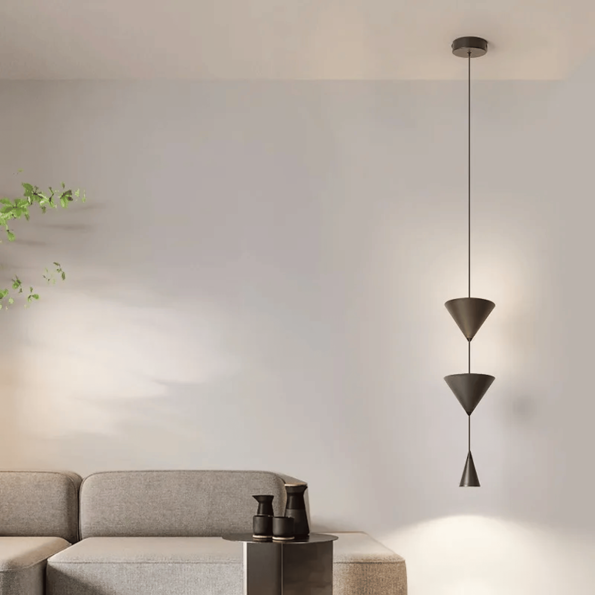 Kjella Modern Cone Pendant Light – 3 Heads Metal, Ceiling Fixtures, 3-Head