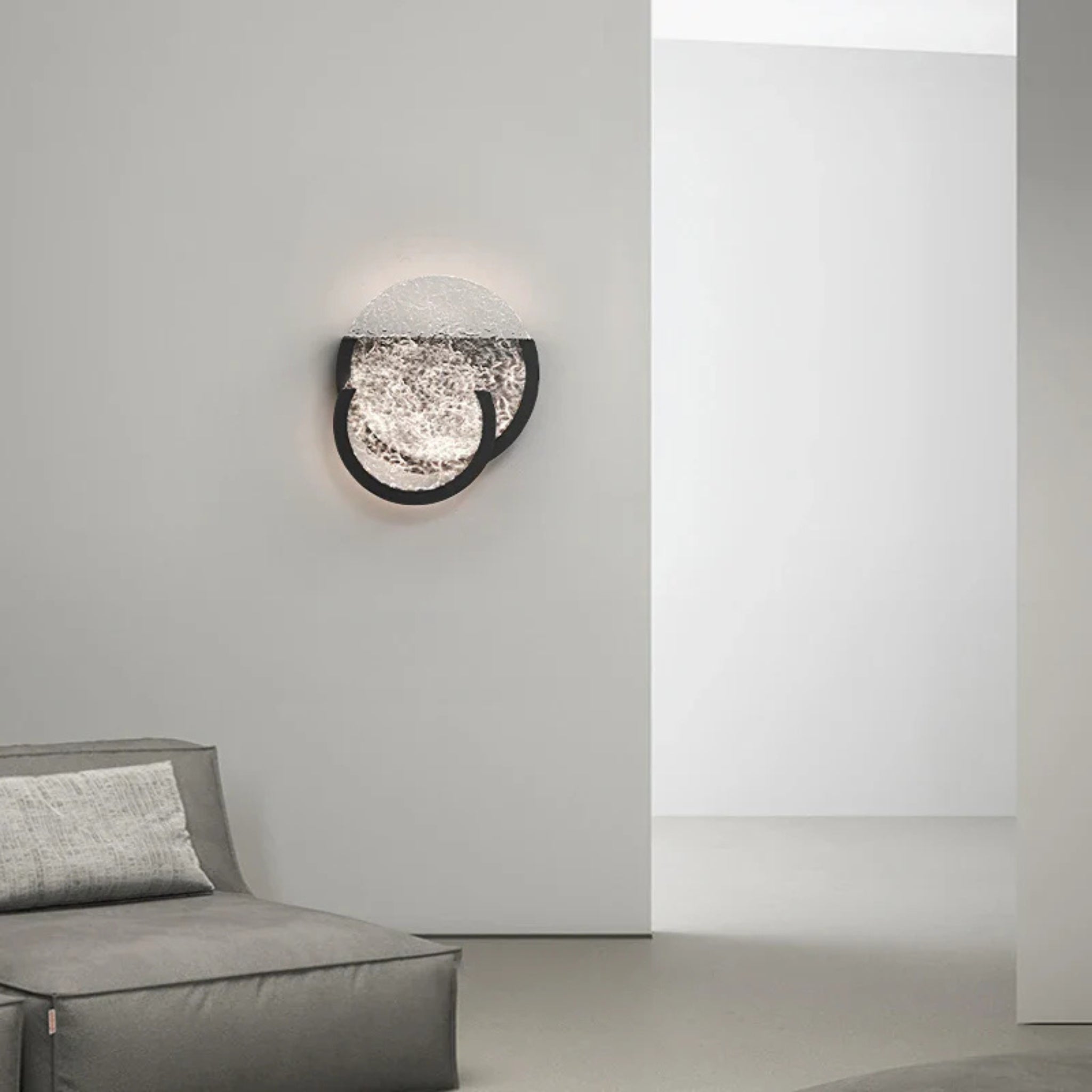 Klarvind Vintage Acrylic Wall Sconce with LED Bulb, Light Fixtures, Glass Lamp