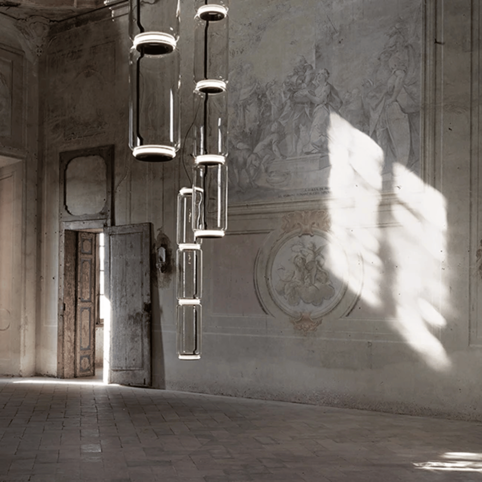 Kolna Glass Pendant Light Minimalist Nordic Decor, Ceiling Fixtures, Hand-Blown Cylinder