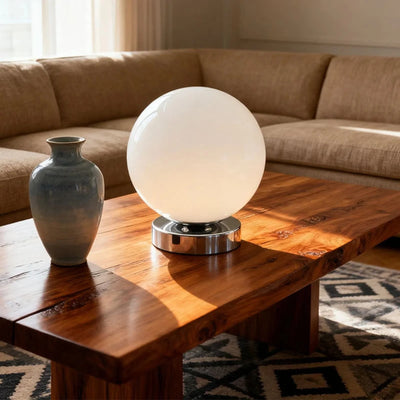 Translation missing: de.Kula Dimmable Glass Bedside Table Lamp – LED Touch, White, Lamps, Vintage