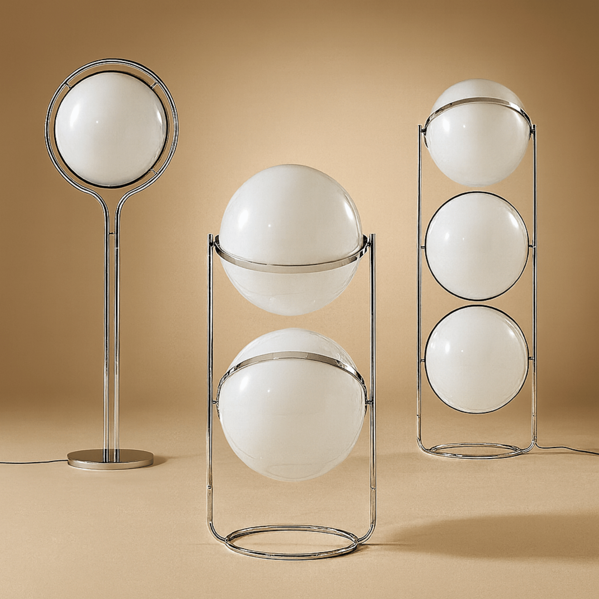 Bauhaus Chrome Globe Floor Lamp — Modern Lighting, Lamps, Kulglod Acrylic